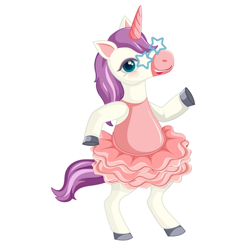 Dancing Unicorn Transparent Sticker